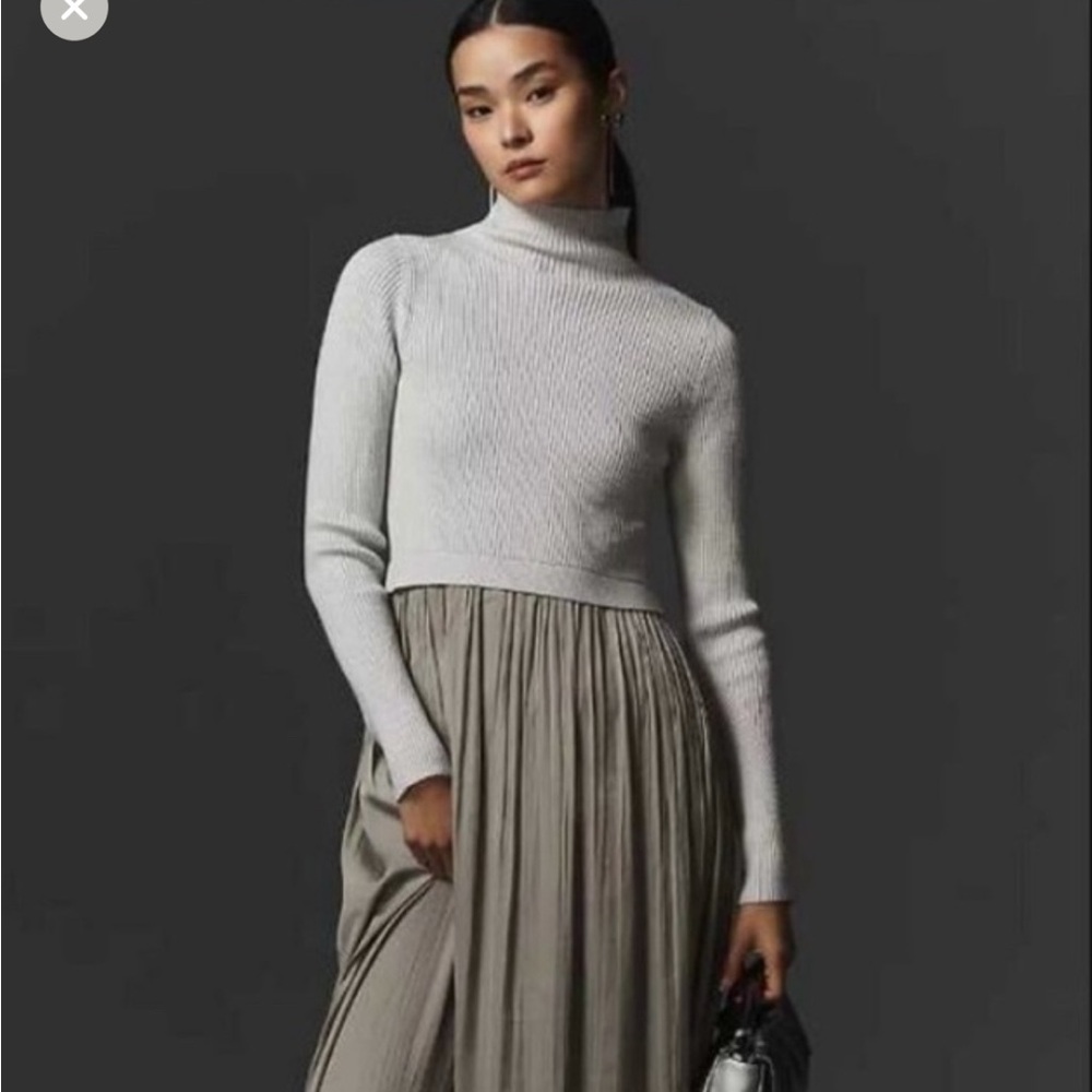 Anthropologie Gray Maxi Skirt